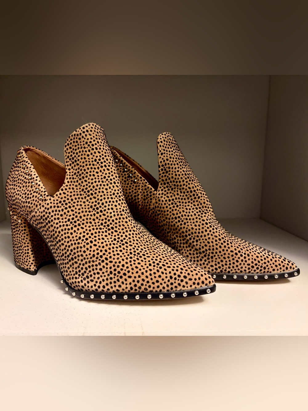 GIANNI BINI Spotted Block Heel Ankle Boot